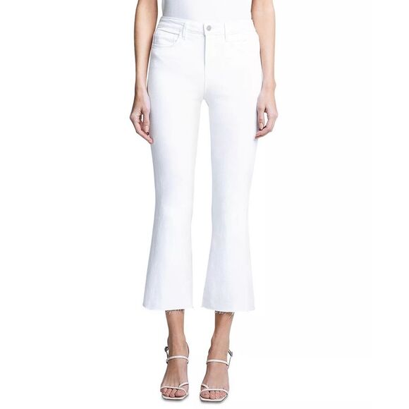 L'Agence Kendra High-Rise Crop Flare Jeans White, NWT, Size 28 - Picture 9 of 9